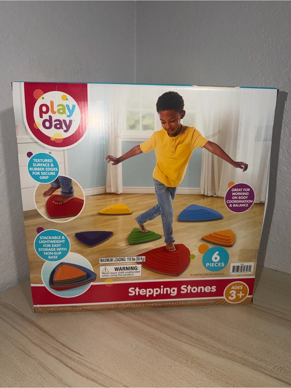 NWT Play Day Stepping Stones Kids Balance Coordination Toy 6 Pieces